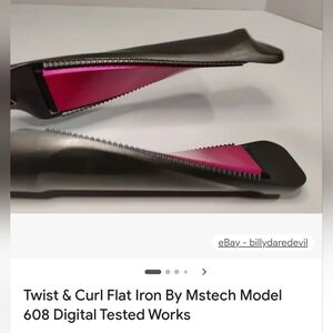Mstech Twist & Curl Flat Iron - Pink and Black